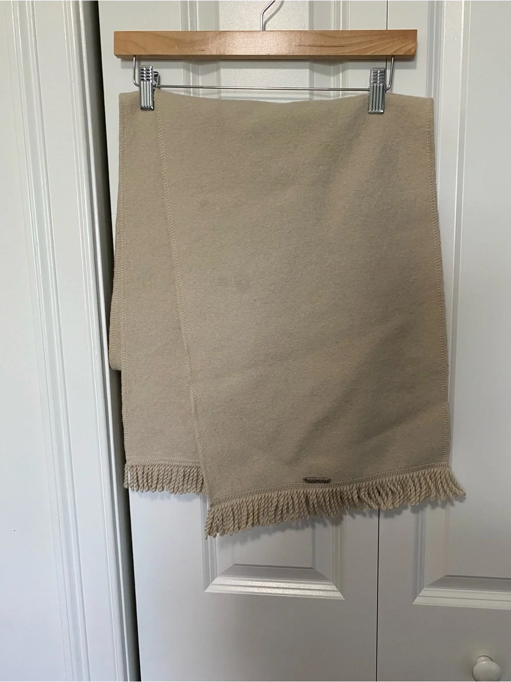 Geiger Beige Fringe Women’s Scarf Classic Neutral Style